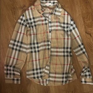 Plaid Button-Up Shirt